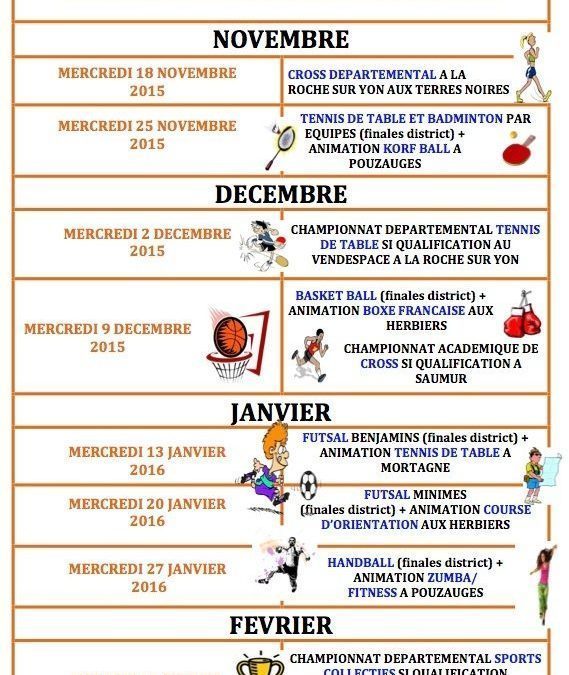 CALENDRIER COMPETITIONS AS!