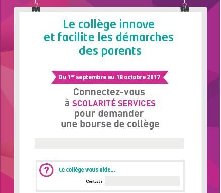 BOURSES DE COLLEGE ANNEE SCOLAIRE 2017-2018