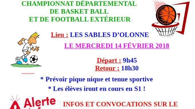 CHAMPIONNAT DEPARTEMENTAL BASKET ET FOOT le 14-02