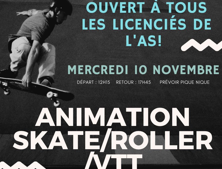 AS Animation SKATE/ ROLLER  le 10 NOVEMBRE!