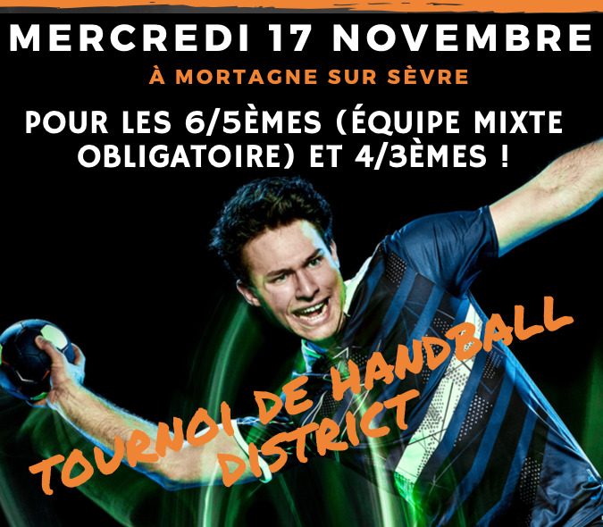 Tournoi district HANDBALL le 17 NOVEMBRE!